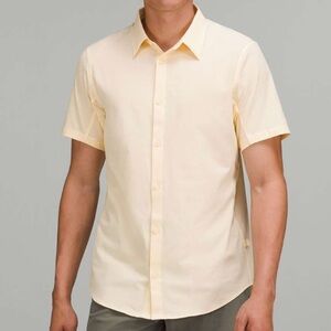 LULULEMON NWOT Airing Easy Short Sleeve Shirt Mesh Heathered Lemon Chiffon
